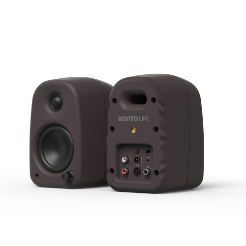 Kanto UKI 100W Desktop Speakers (Bluetooth, USB-C, Headphone out) &acirc; Pumice Grey, Pair