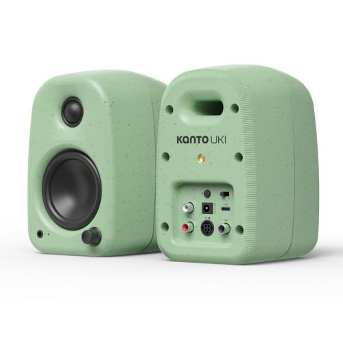 Kanto UKI 100W Desktop Speakers (Bluetooth, USB-C, Headphone out) â€“ Sage Green, Pair
