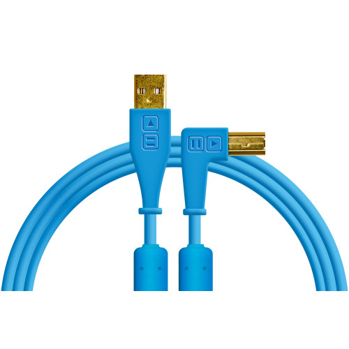 DJ Tech Tools Chroma Cable USB (A-B) Right Angled 1.5m (Blue)