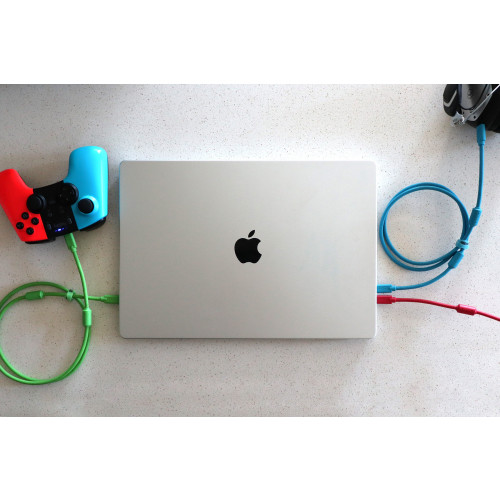 DJ Tech Tools Chroma Cable USB (C-C) Angled 2m (Blue)