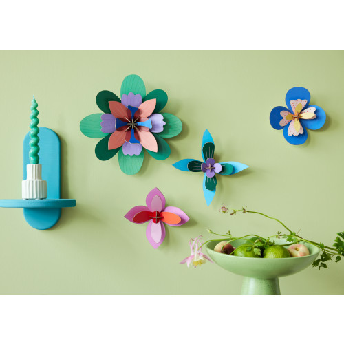 X) Studio Roof Wall Art Flowers - Cobalt Cocktail
