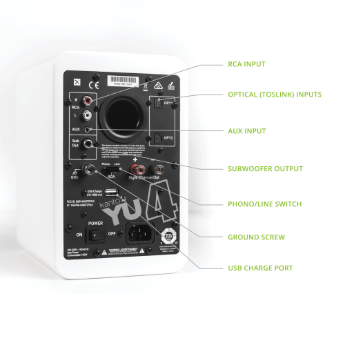 Kanto YU4 Powered Bookshelf Speakers (Matte White)