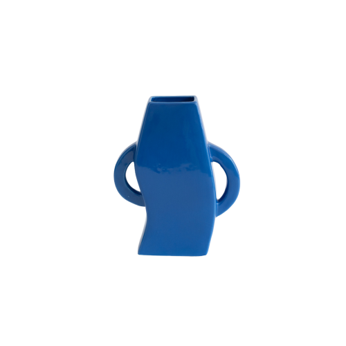 Studio Roof Ceramic Vase (L) - Blue Loop