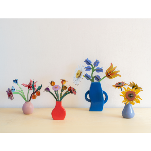 Studio Roof Ceramic Vase (L) - Blue Loop
