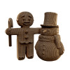 Cartonic 3D Sculpture Puzzle Gingerbread Man And Snowman