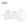 Kanto UKI 100W Desktop Speakers (Bluetooth, USB-C, Headphone out) – Black, Pair
